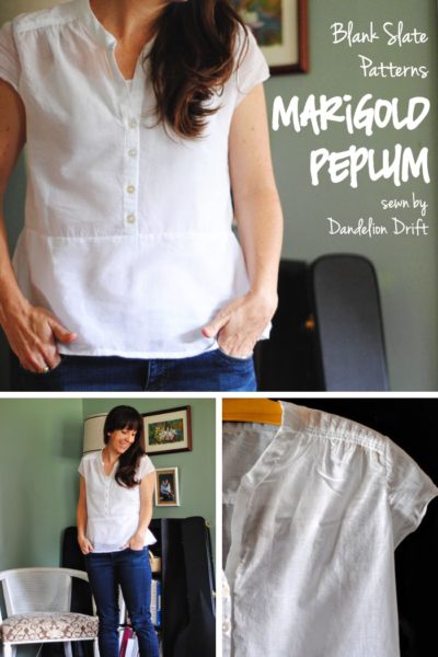 Marigold Peplum by Blank Slate Patterns sewn by Dandelion Drift
