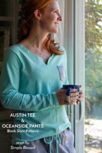 Austin Tee and Oceanside Pants by Blank Slate Patterns sewn by Simple.Blessed