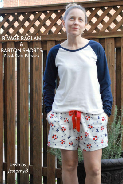 Rivage Raglan and Barton Shorts by Blank Slate Patterns sewn by JessamyB