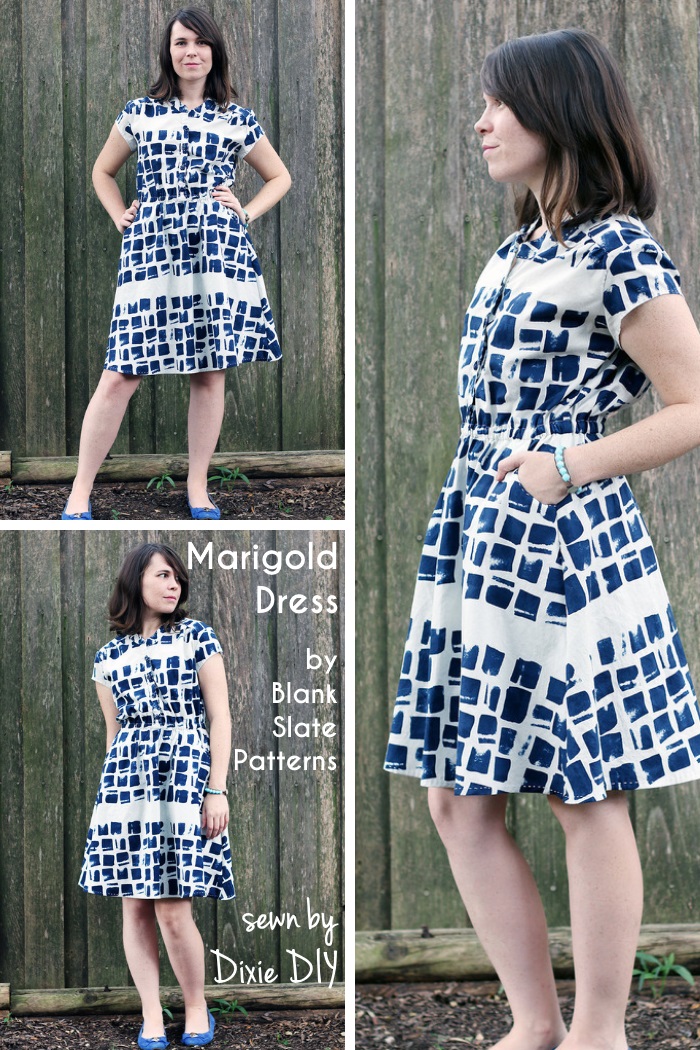 Marigold Dress by Blank Slate Patterns sewn by Dixie DIY