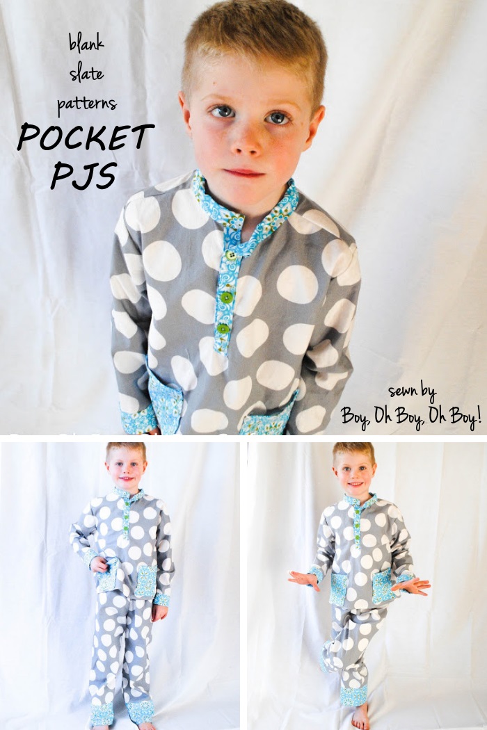 Pocket PJs by Blank Slate Patterns sewn by Boy, Oh Boy, Oh Boy!