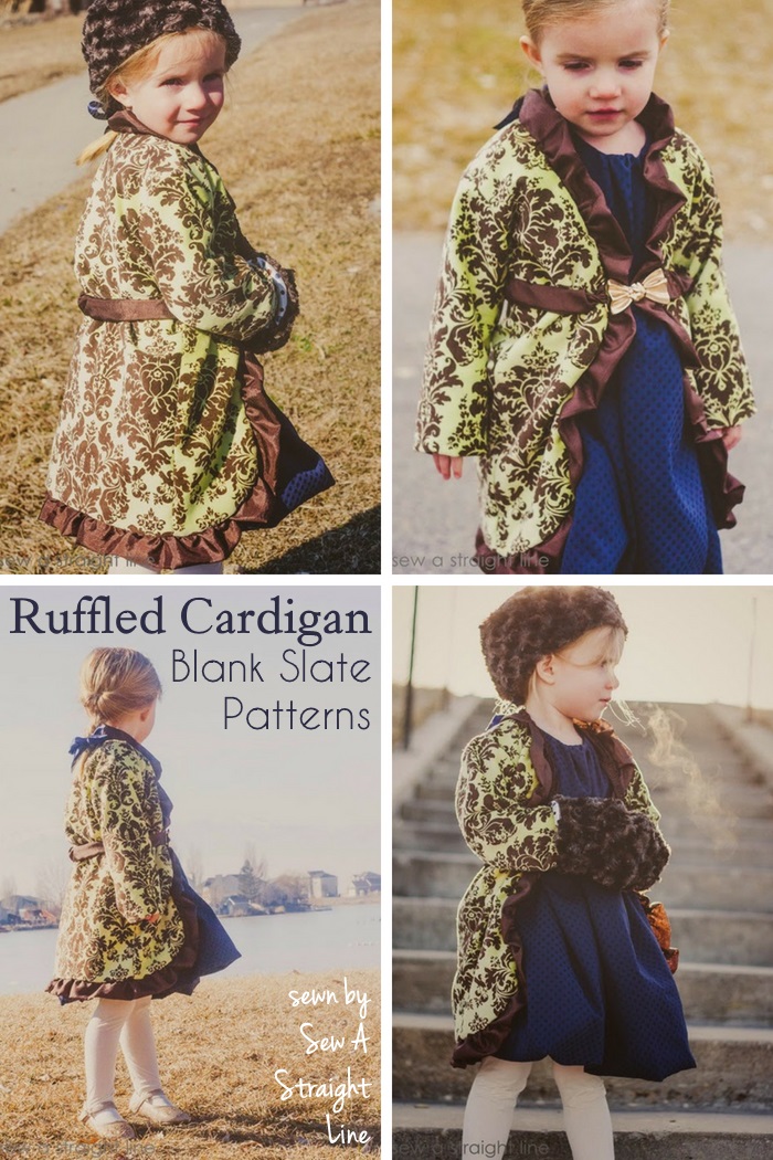 Ruffled Cardigan by Blank Slate Patterns sewn by Sew a Straight Line